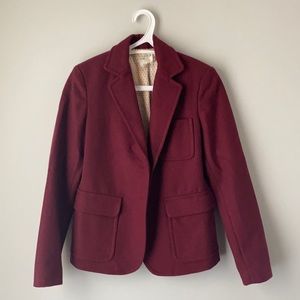 J Crew wool blazer in dark red
